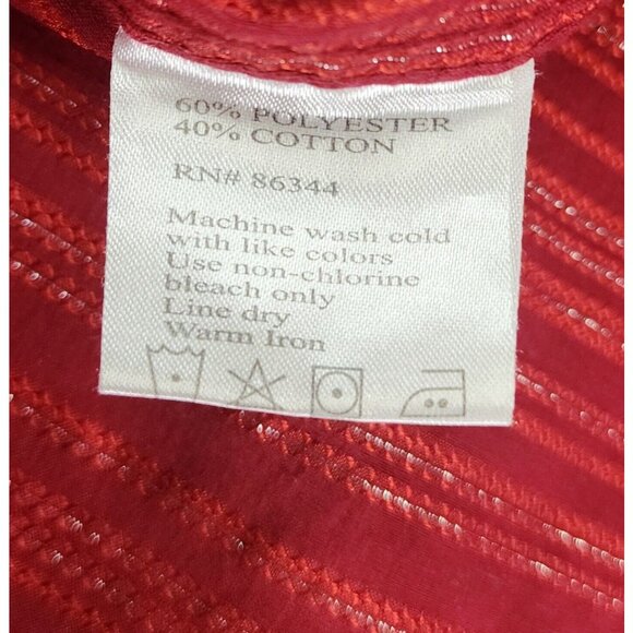 Lamasini Shirt Mens Large Red Striped Metallic Retro Button Up Long Sleeve - Picture 13 of 13